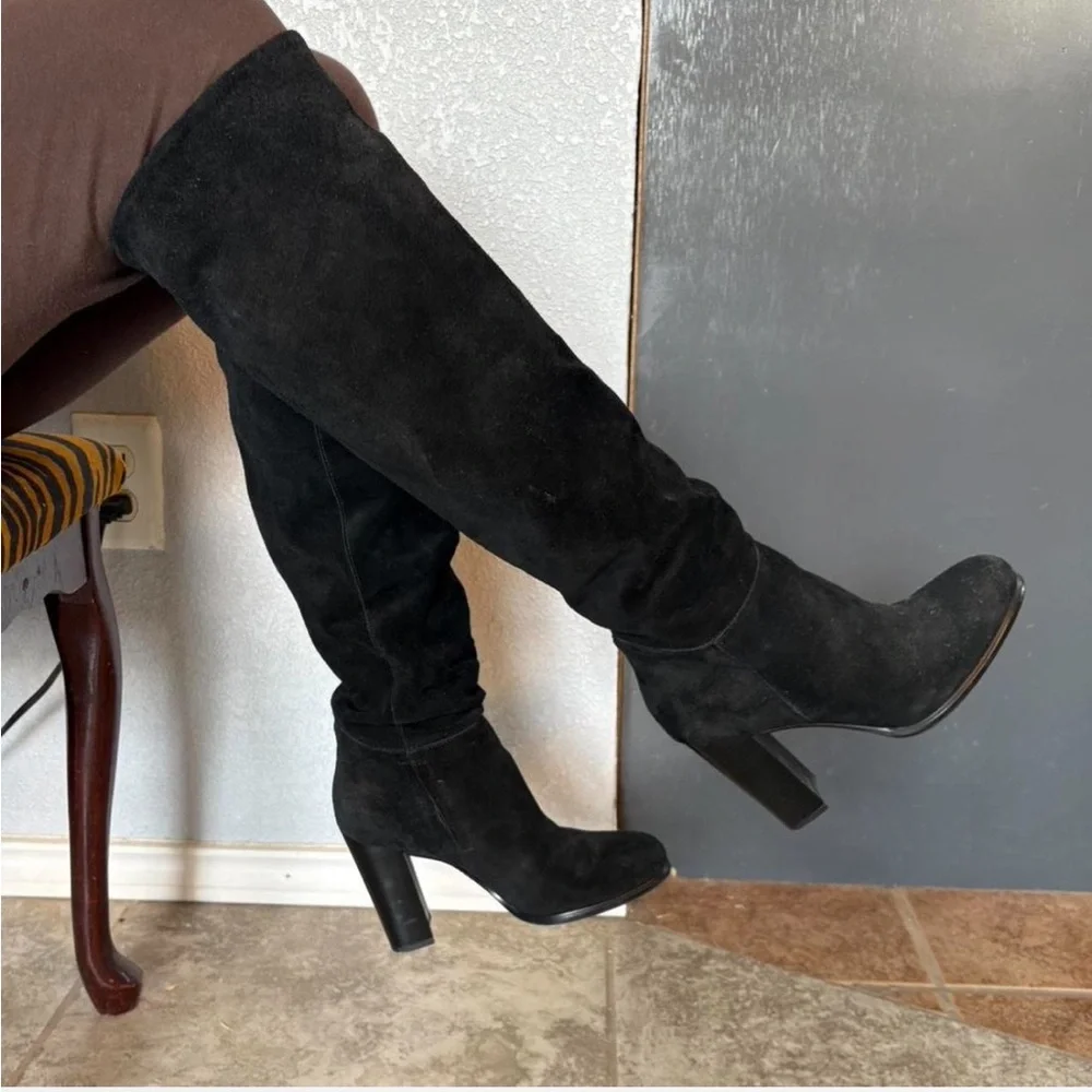 Sam Edelman Black Suede Knee High Boots